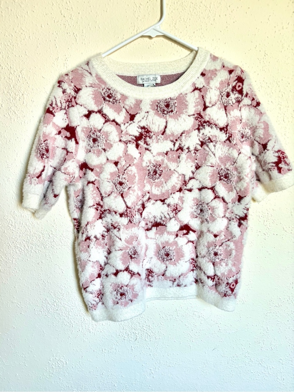 Rachel Zoe Short Sleeve Fuzzy Sweater